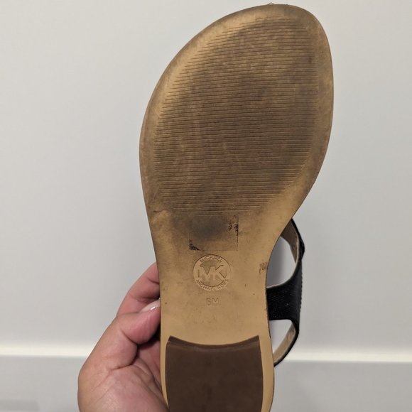Michael KORS black leather sandals sz 36 - Picture 3 of 6